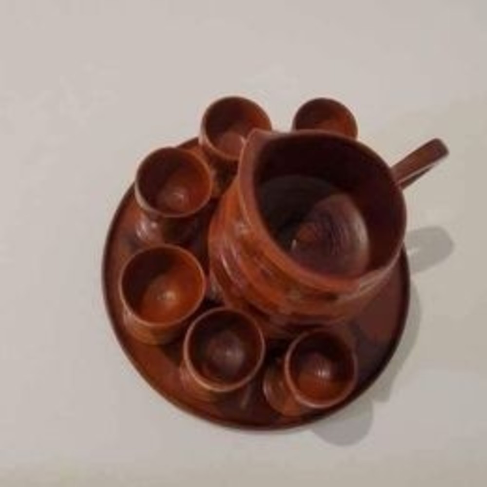 Wooden Pitcher Goblets Set - Picture 7 of 7